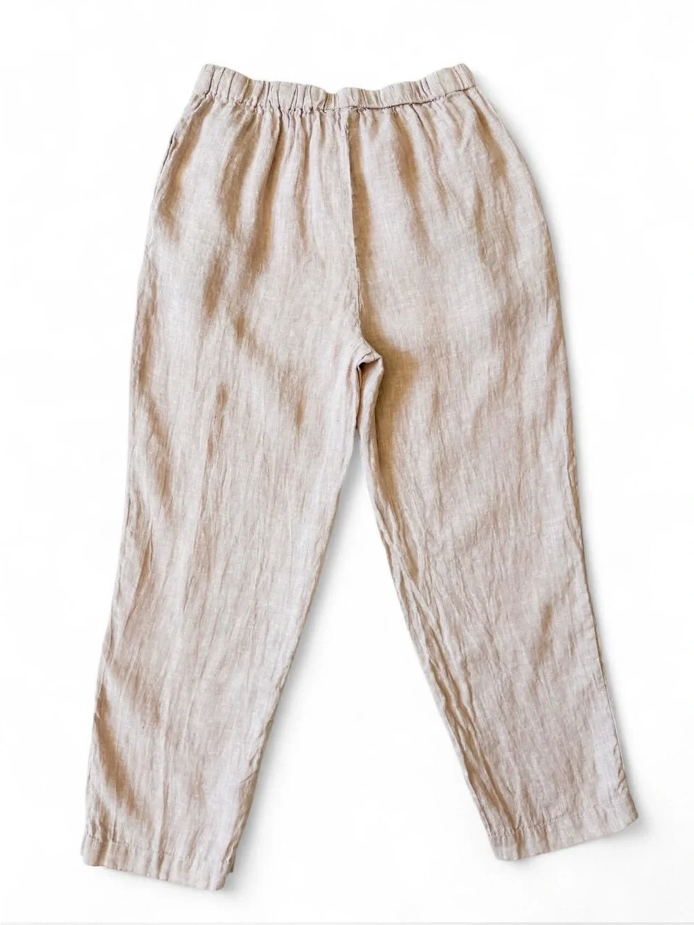 Quince 100% European Linen Tapered Ankle Pull-On, Drawstring Pants - Size Small